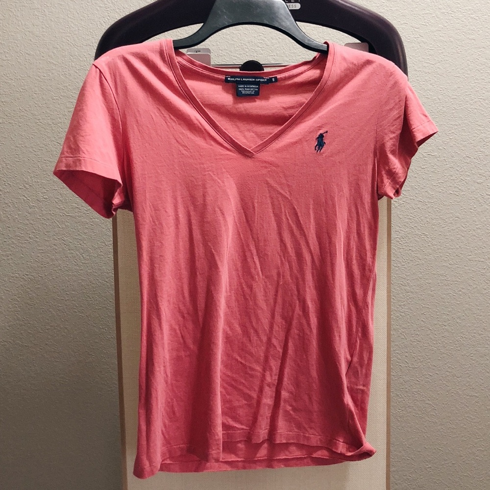 light red polo tee